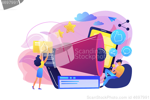 Image of Social networks promotion concept vector illustration.