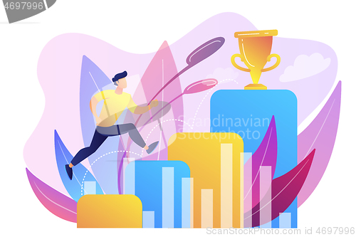 Image of On the way to success concept vector illustration.