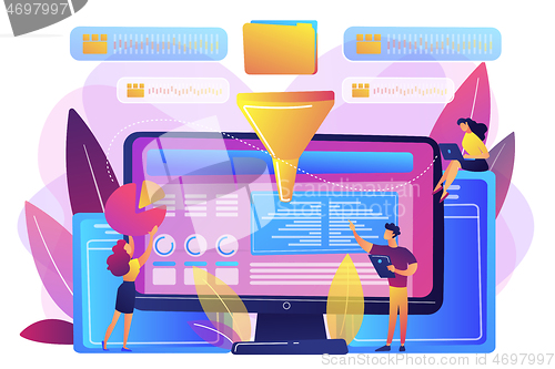 Image of Business intelligence dashboard concept vector illustration.