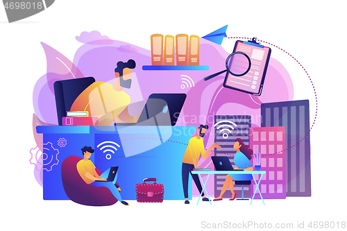 Image of On-demand urban workspace concept vector illustration.