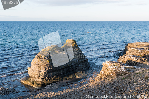 Image of Eroded linestone cliffs by the coast