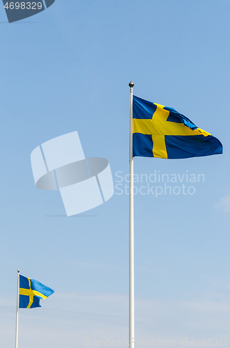 Image of Waving Swedish flags