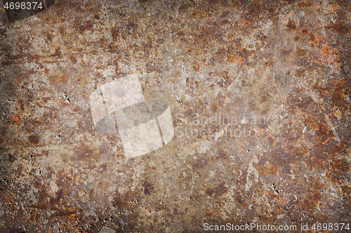 Image of Corroded and rusty surface with vignetted lighting