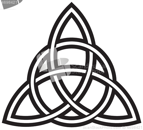 Image of Black Celtic Trinity Knot isolated against white