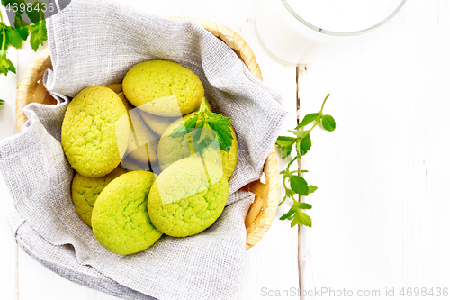 Image of Cookies mint in basket on board top