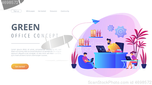 Image of Biophilic design in workspace concept landing page.