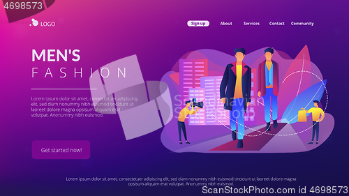 Image of Men style and fashion concept landing page.