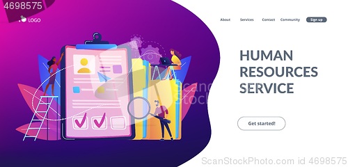 Image of Recruitment agency concept landing page.