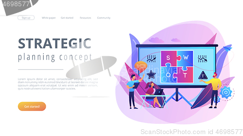 Image of SWOT analysisconcept landing page.