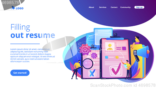 Image of Hiring employee concept landing page.