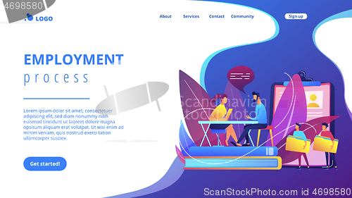 Image of Job interview concept landing page.