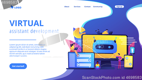 Image of Chatbot development platformconcept landing page.