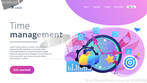 Image of Time management concept landing page.