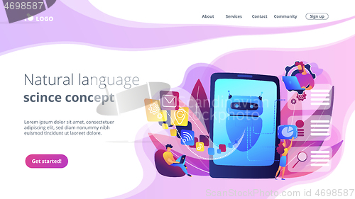 Image of Natural language processing concept landing page.