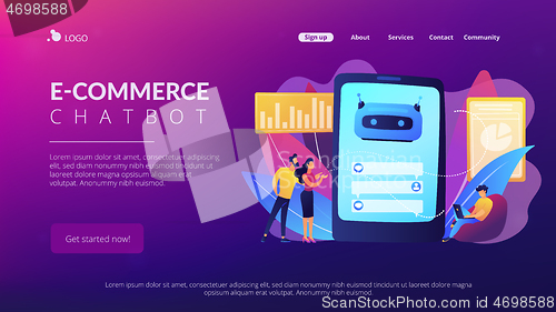 Image of Chatbot customer serviceconcept landing page.