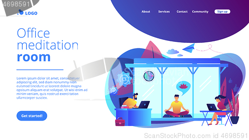 Image of Office meditation booth concept landing page.