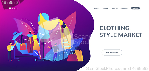 Image of Fashion industry concept landing page.