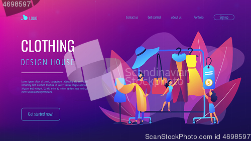 Image of Fashion house concept landing page.