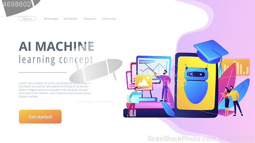 Image of Chatbot self learningconcept landing page.