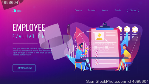 Image of Employee assessment concept landing page.