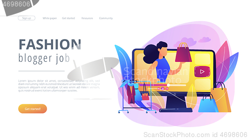 Image of Fashion blog concept landing page.