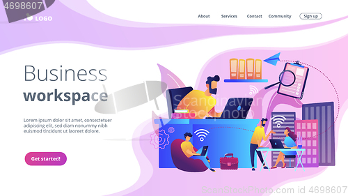 Image of On-demand urban workspace concept landing page.