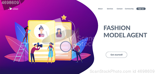 Image of Modeling agency concept landing page.