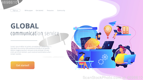 Image of Global network connection concept landing page.