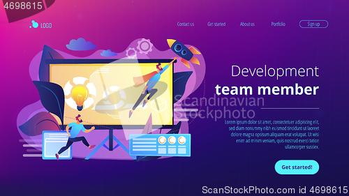 Image of Agile project managementconcept landing page.