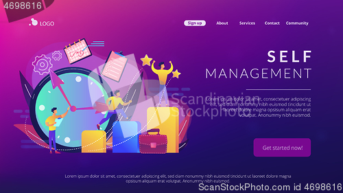 Image of Time management concept landing page.