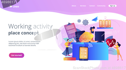 Image of Health-focused IOT desks concept landing page.