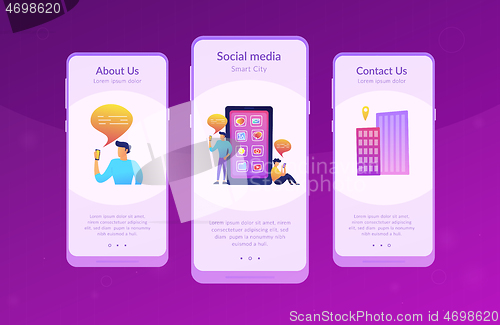 Image of Social media and news tips app interface template.