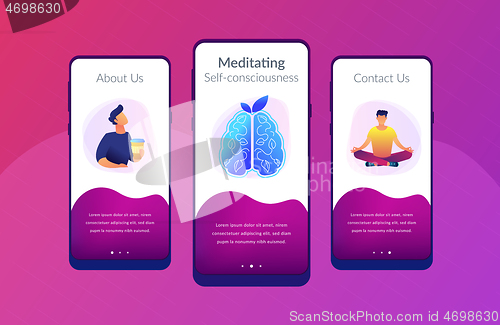 Image of Calmness and releasing stress concept app interface template.