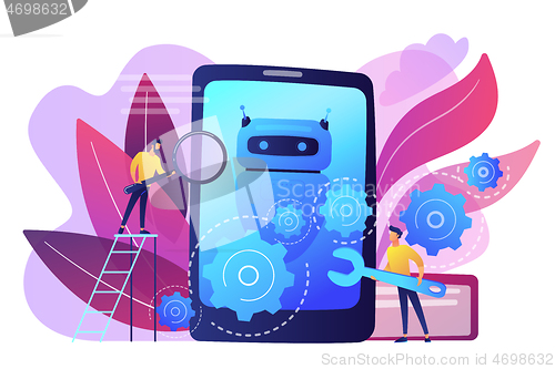 Image of Chatbot app development concept vector illustration.