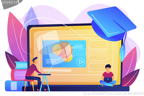 Image of Online education platform concept vector illustration.