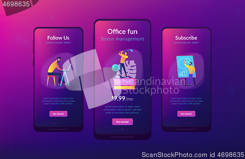 Image of Office fun app interface template.