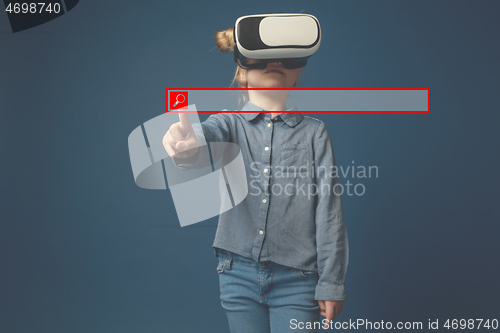 Image of Child with virtual reality headset