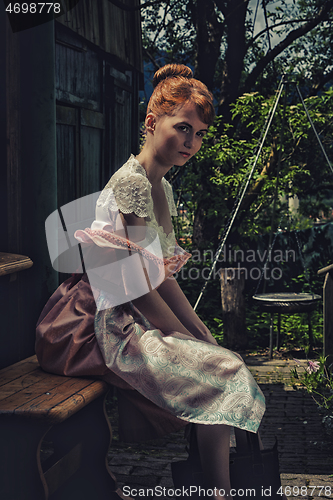 Image of Sexy Bavarian girl in a dirndl