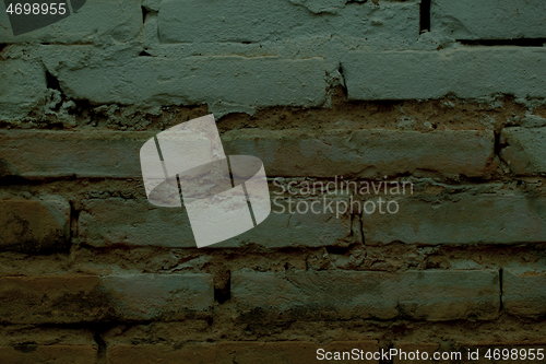 Image of Old thin rectangular clay bricks in masonry