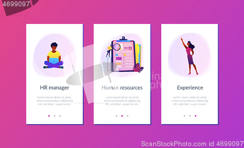 Image of Job interview app interface template.