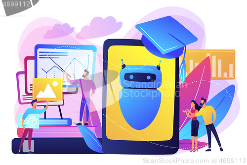 Image of Chatbot self learning concept vector illustration.