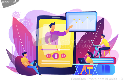 Image of Online teaching concept vector illustration.