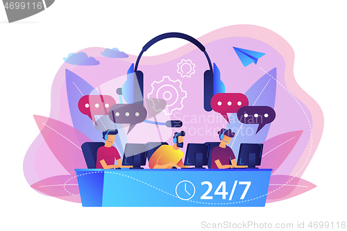 Image of Call center concept vector illustration.