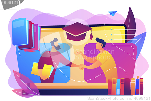 Image of Online tutor concept vector illustration.