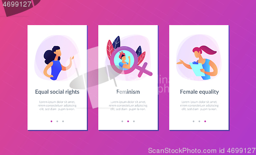 Image of Feminism app interface template.