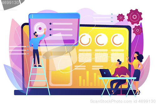 Image of Social media dashboard concept vector illustration.