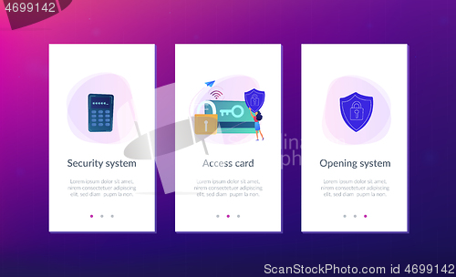 Image of Security access card app interface template.