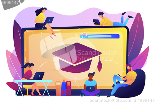 Image of Online courses concept vector illustration.
