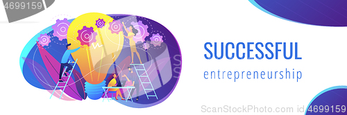 Image of Start up launch concept banner header.