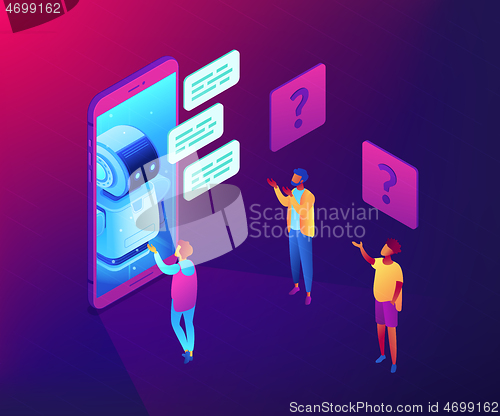 Image of Chatbot technology concept vector isometric illustration.